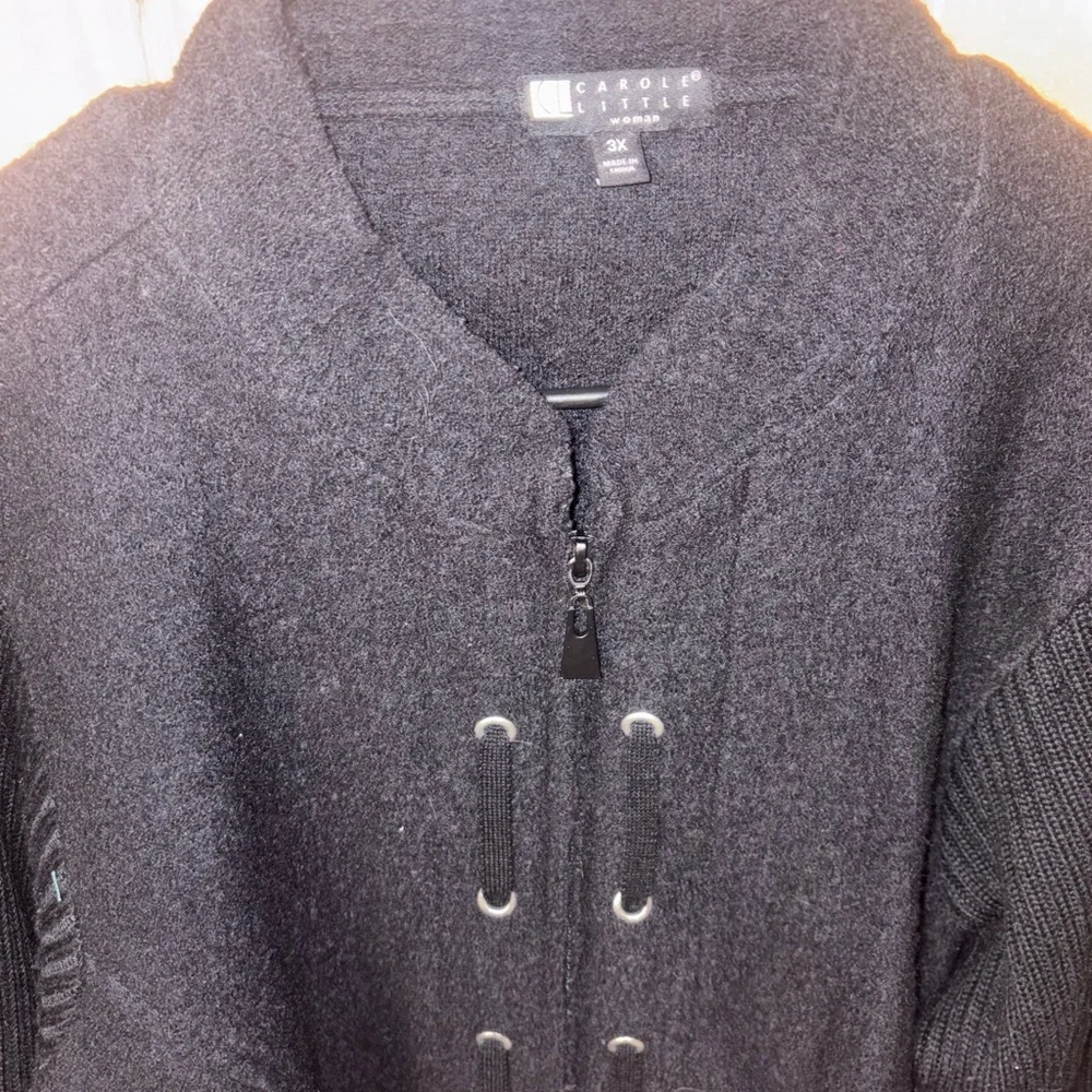 Carole Little Black Zip Up Sweater - Picture 12 of 12
